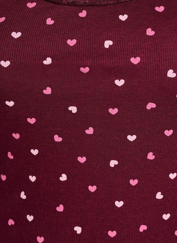 Top z nadrukiem i koronkowym brzegiem, Czerwony, Packshot image number 2