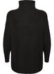 Sweter o luznym splocie z golfem, Czarne, Packshot image number 1