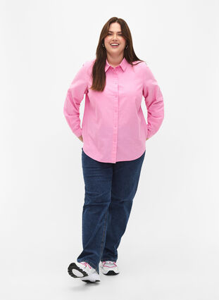 Bawelniana koszula z dlugim rekawem, Pink Frosting, Model image number 2