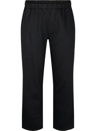 Luzne bawelniane spodnie z kieszeniami, Black, Packshot image number 0
