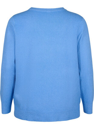 Sweter z dlugim rekawem i okraglym dekoltem, Blue Bonnet Mel., Packshot image number 1