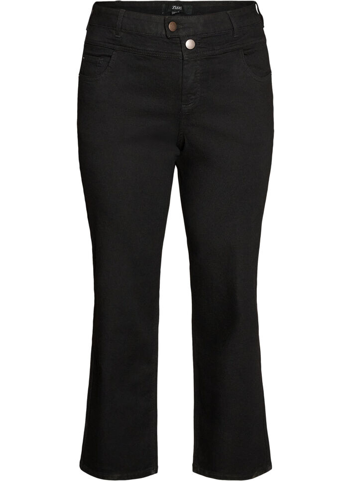 Jeansy Gemma o kroju regular fit z wysokim stanem, Czarne, Packshot image number 0