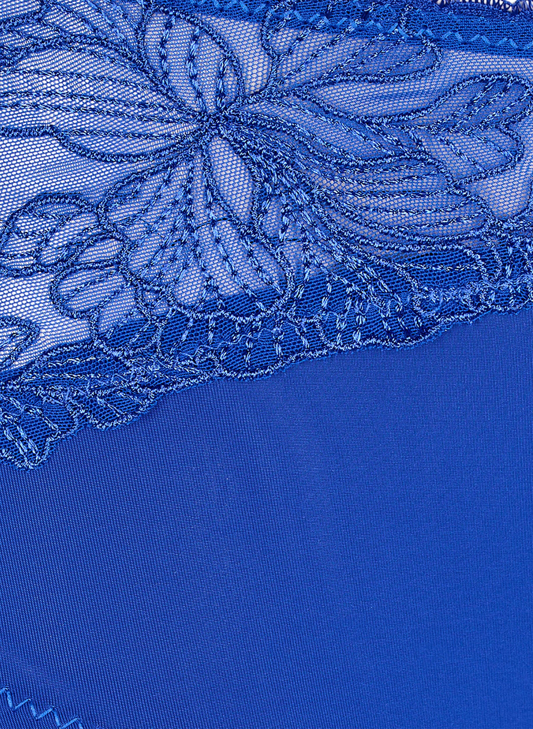 Zizzi Majtki z mikrofibry z kwiatowa koronka, Niebieskie, Packshot image number 2