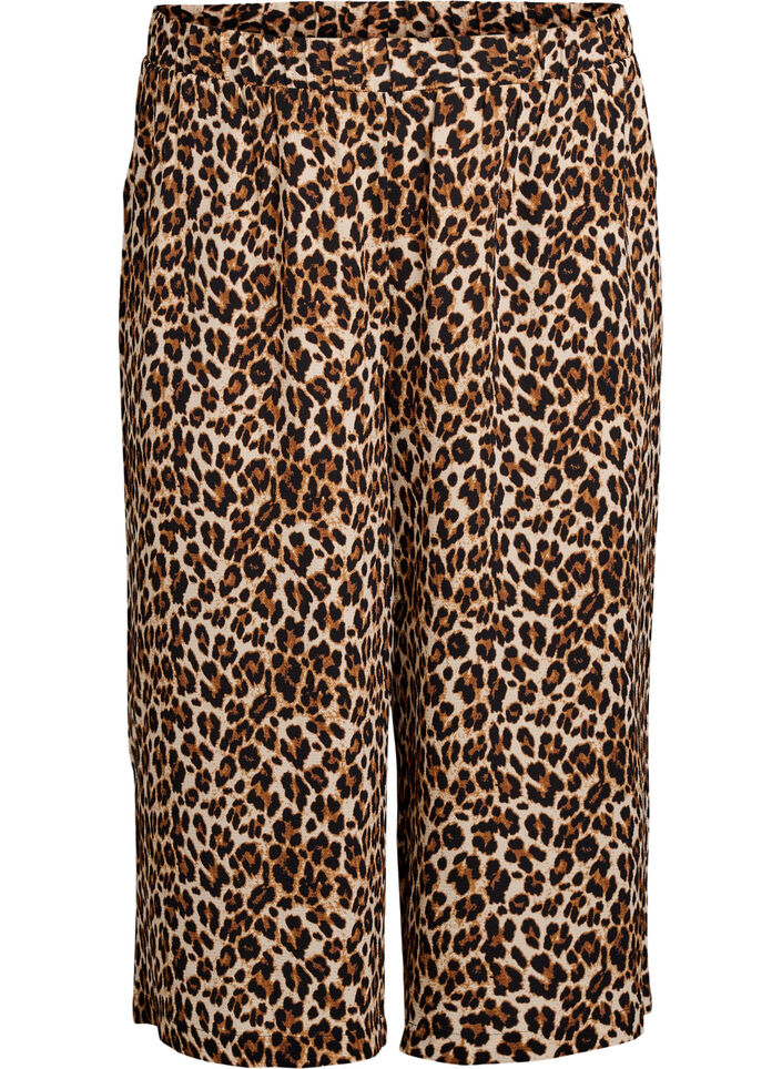 Spodnie culotte z nadrukiem, Zielony, Packshot image number 0