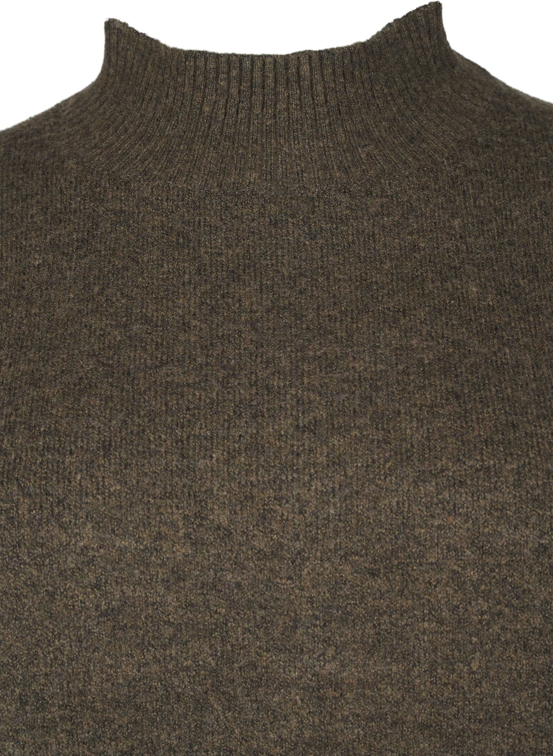 Zizzi Dzianinowa welniana bluzka ze st&oacute;jka, Sea Turtle Mel., Packshot image number 2