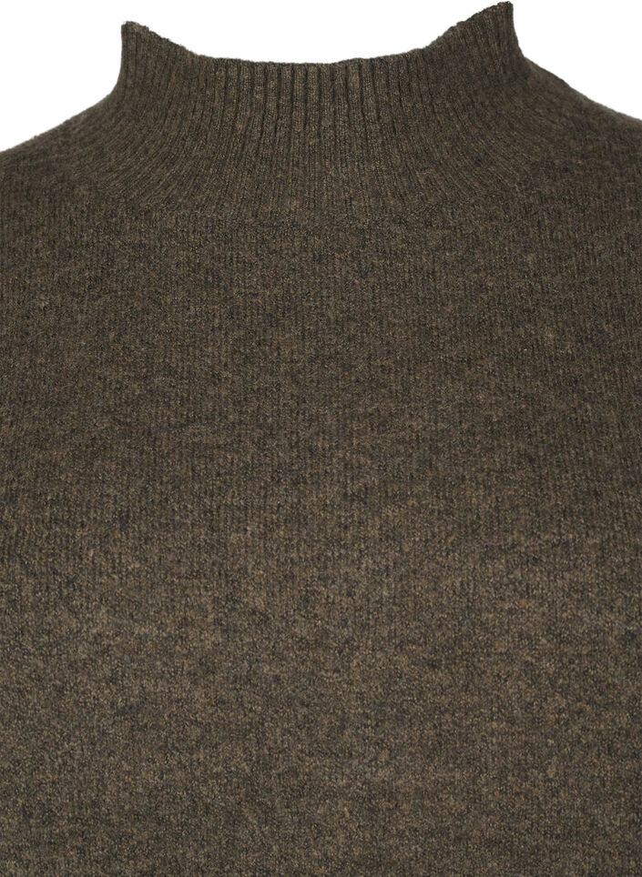 Dzianinowa welniana bluzka ze stójka, Sea Turtle Mel., Packshot image number 2