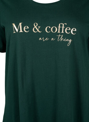 Koszula nocna z bawelny organicznej (GOTS) z krótkimi rekawami, Scarab W. Coffee, Packshot image number 2