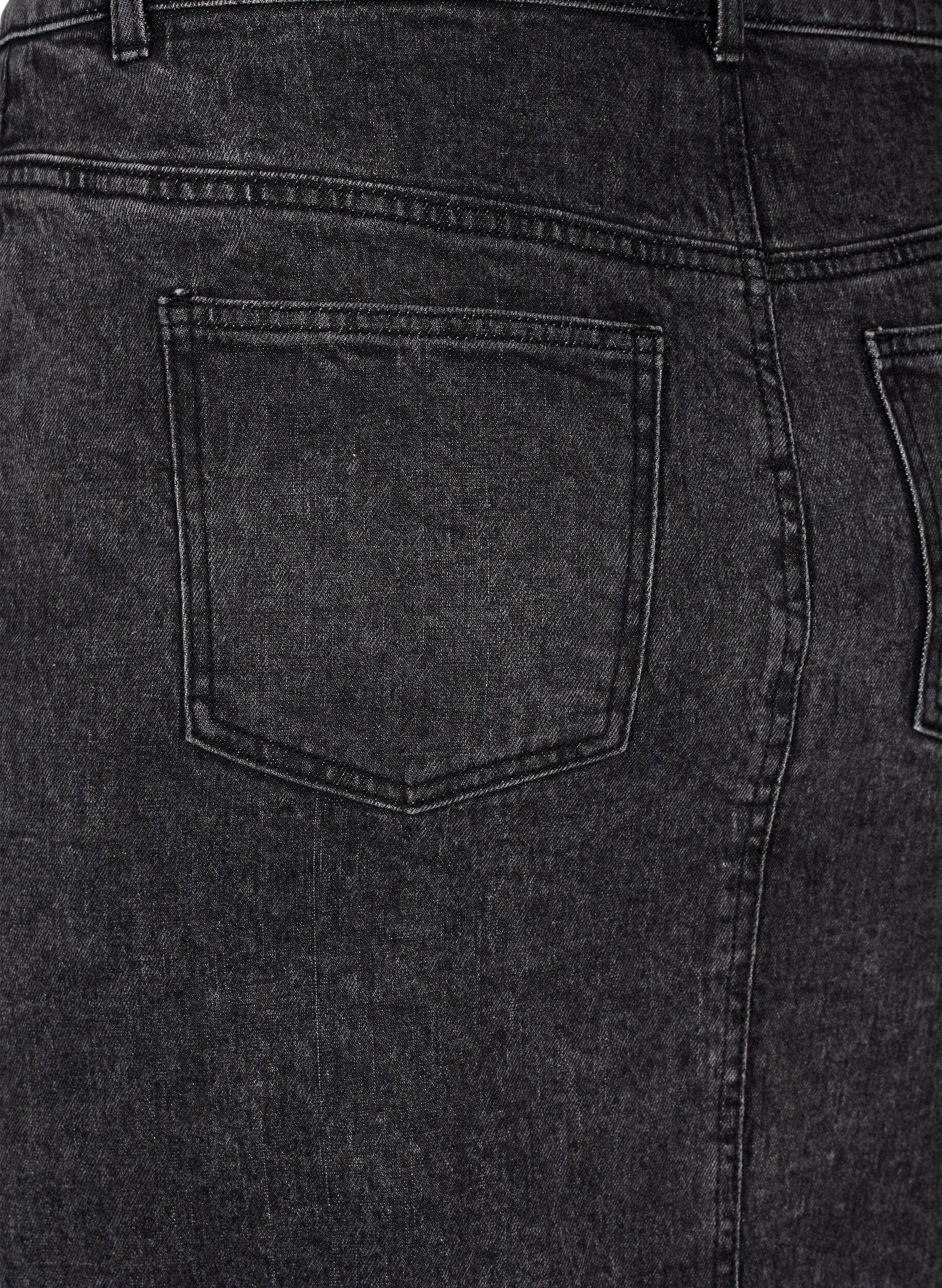 Zizzi Sp&oacute;dnica dzinsowa z rozcieciem z przodu, Dark Grey Denim, Packshot image number 3