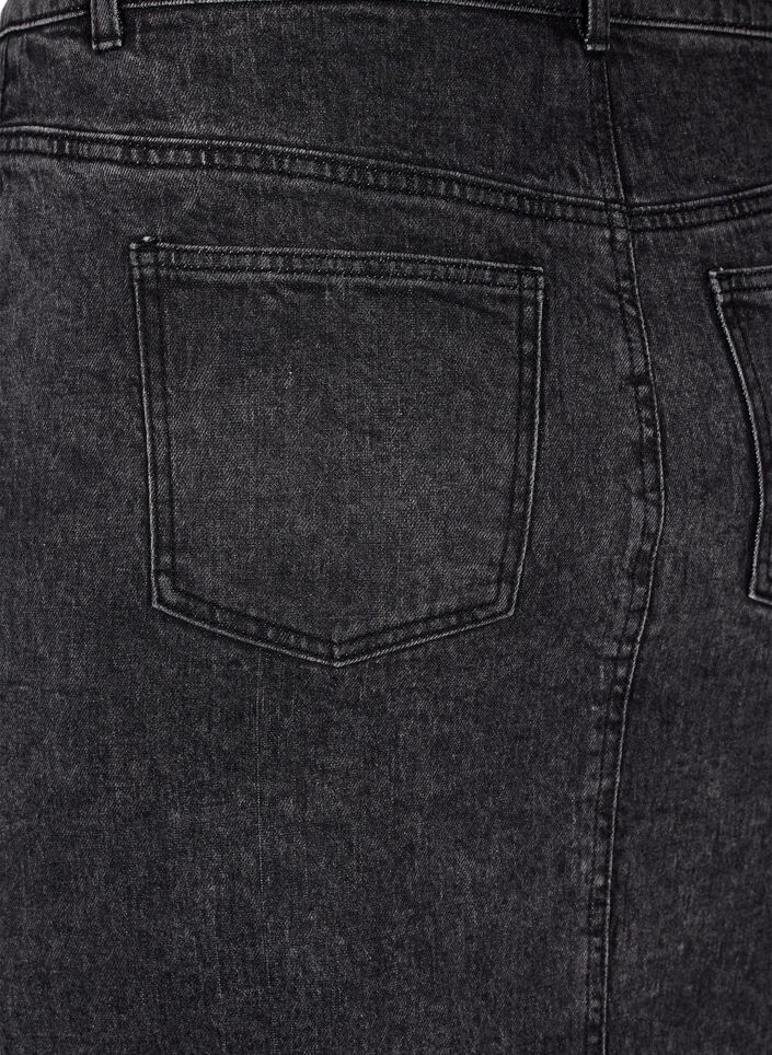 Spódnica dzinsowa z rozcieciem z przodu, Dark Grey Denim, Packshot image number 3