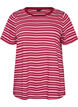 T-shirt w paski z bawelny organicznej, Czerwony, Packshot image number 0