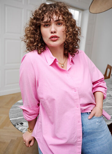 Bawelniana koszula z dlugim rekawem, Pink Frosting, Image image number 0