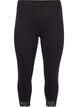 Legginsy 3/4 w stylu basic z koronkowymi brzegami, Czarne, Packshot image number 0