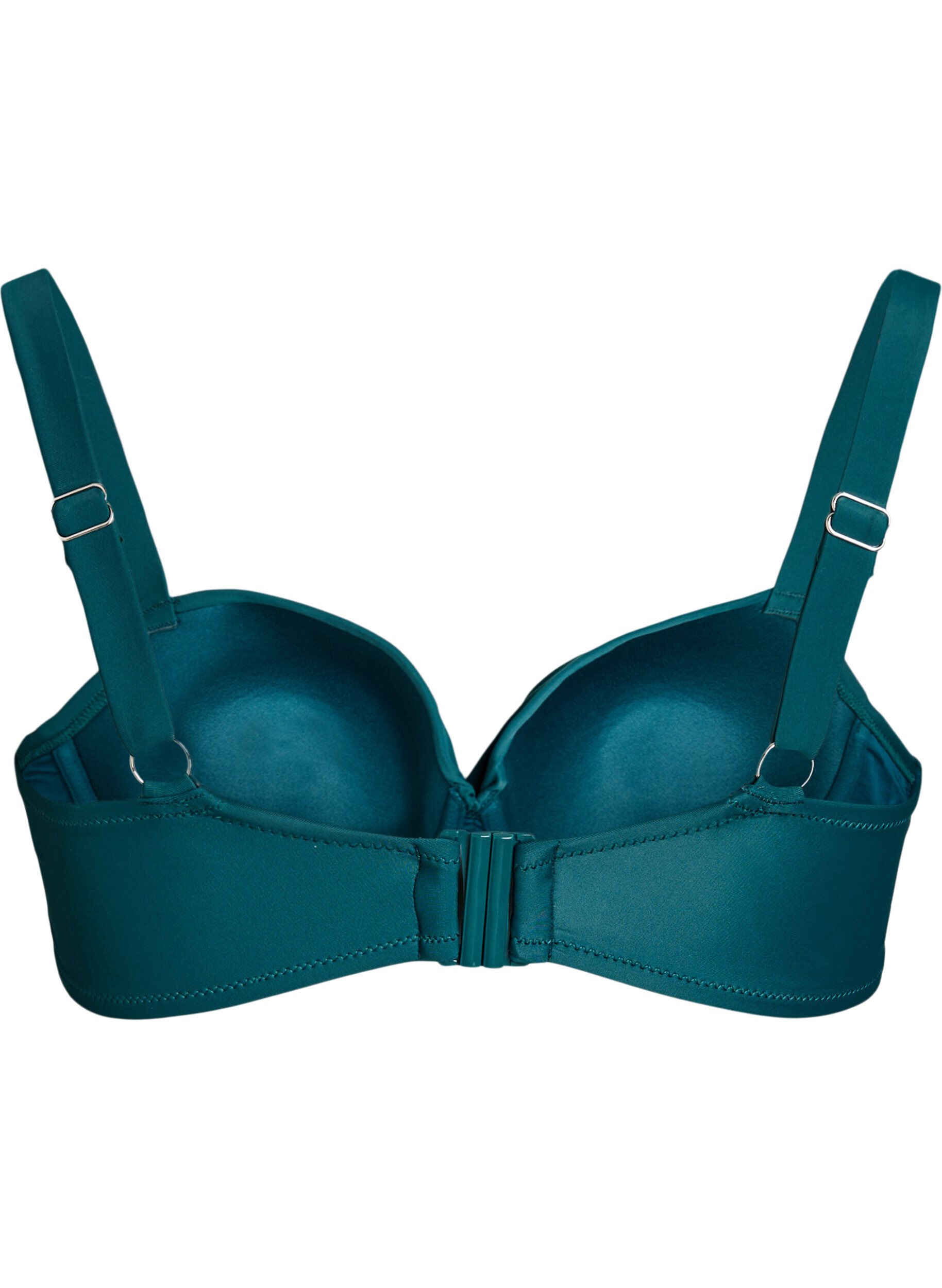 ZizziG&oacute;ra od bikini z fiszbinami i drapowaniem, Zielony, Packshot image number 1