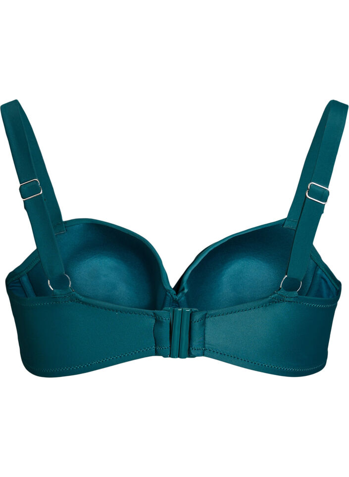 G&oacute;ra od bikini z fiszbinami i drapowaniem, Zielony, Packshot image number 1