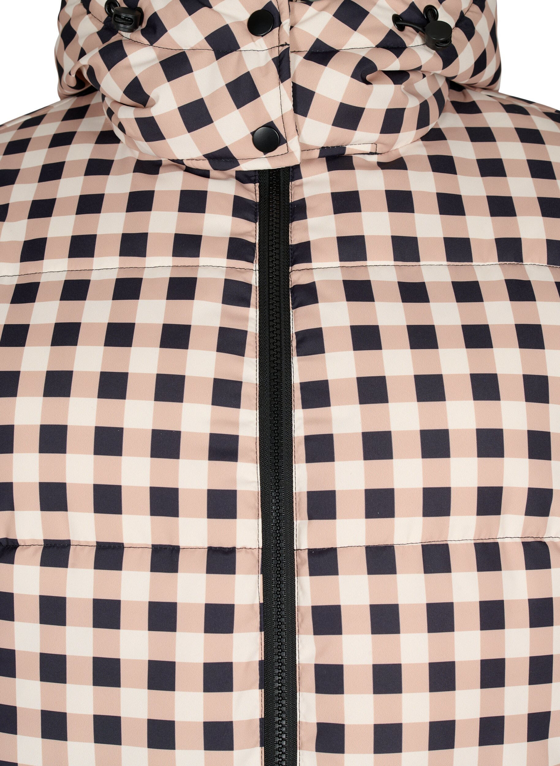 Zizzi Puchowa kurtka zimowa w krate, Black w. Nomad Check, Packshot image number 2