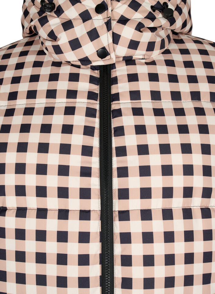 Puchowa kurtka zimowa w krate, Black w. Nomad Check, Packshot image number 2