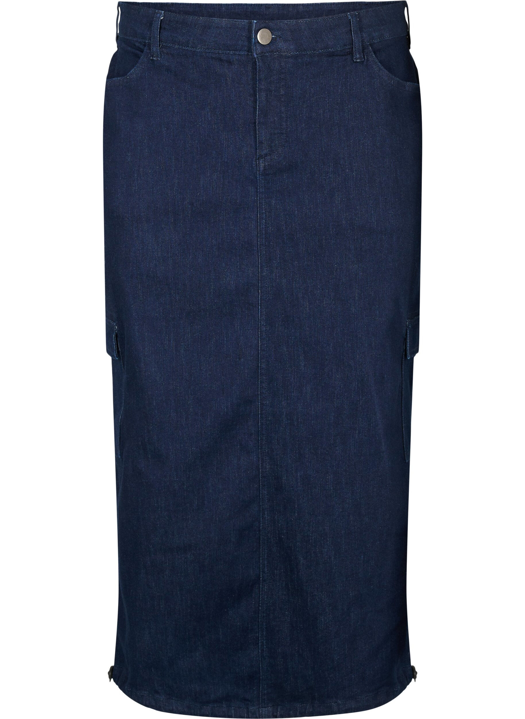 Zizzi Sp&oacute;dnica maxi z&nbsp;dzinsu, Dark Blue Denim, Packshot image number 0