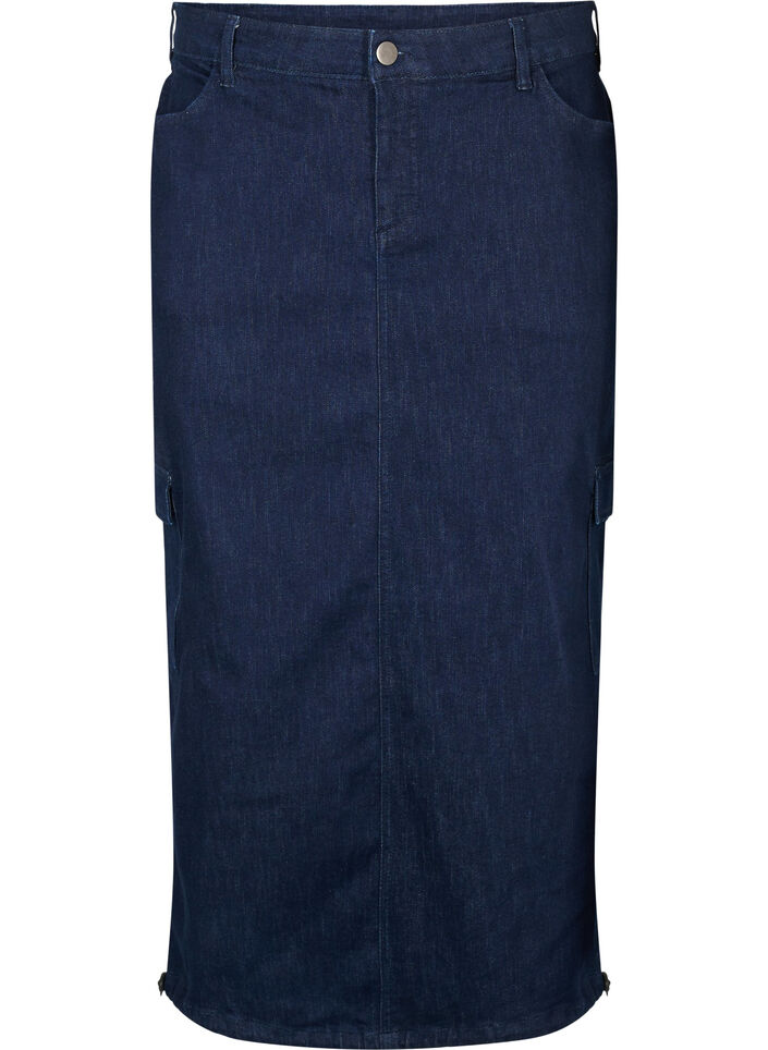 Spódnica maxi z dzinsu, Dark Blue Denim, Packshot image number 0