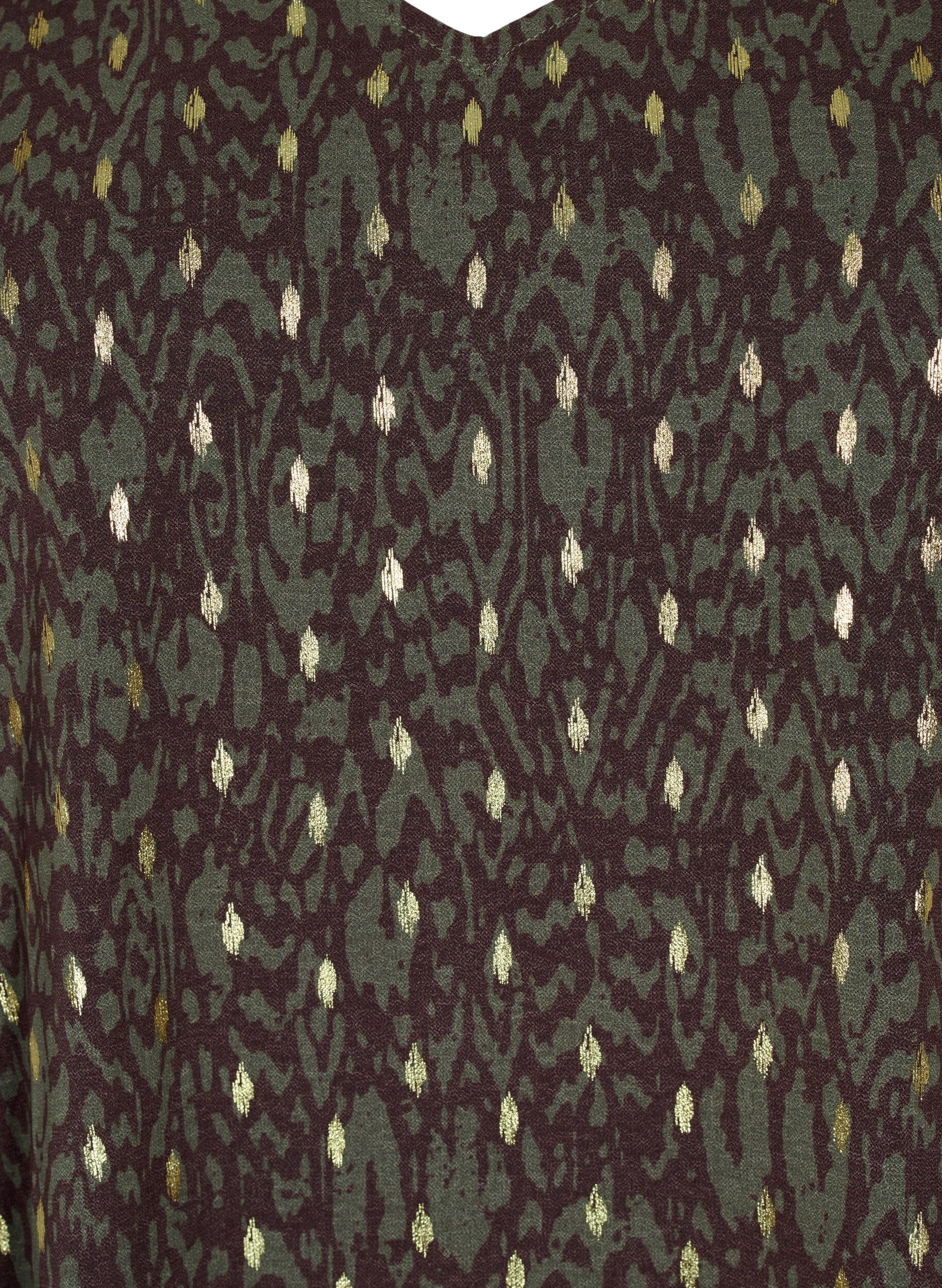 Zizzi Bluzka z&nbsp;nadrukiem i&nbsp;dlugimi rekawami, Green Ethnic AOP, Packshot image number 2