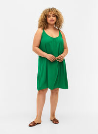 Jednokolorowa sukienka z wiskozy na ramiaczkach, Jolly Green, Model