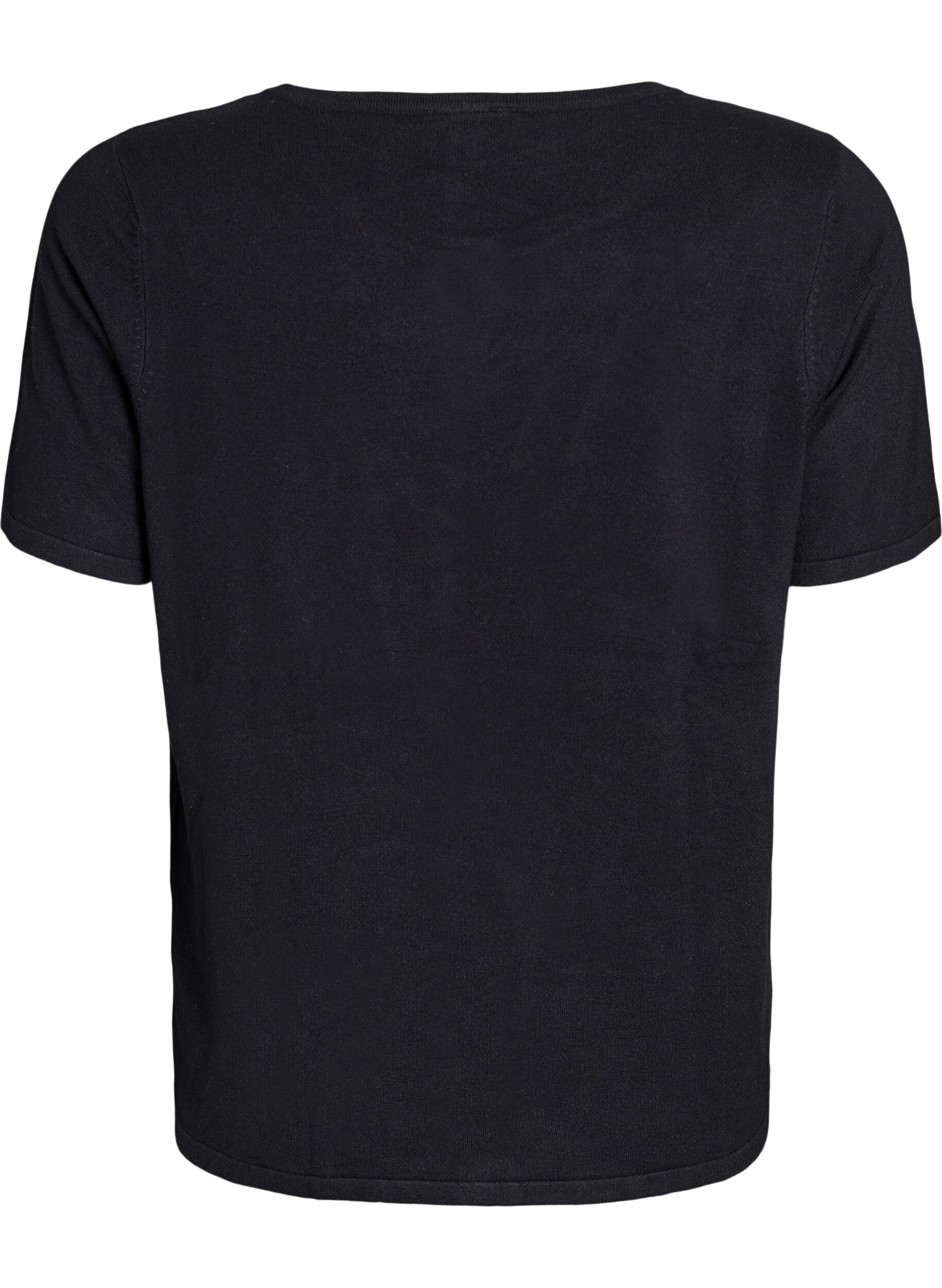 Zizzi Kr&oacute;tki kardigan dzianinowy z wiskozy, Czarne, Packshot image number 1