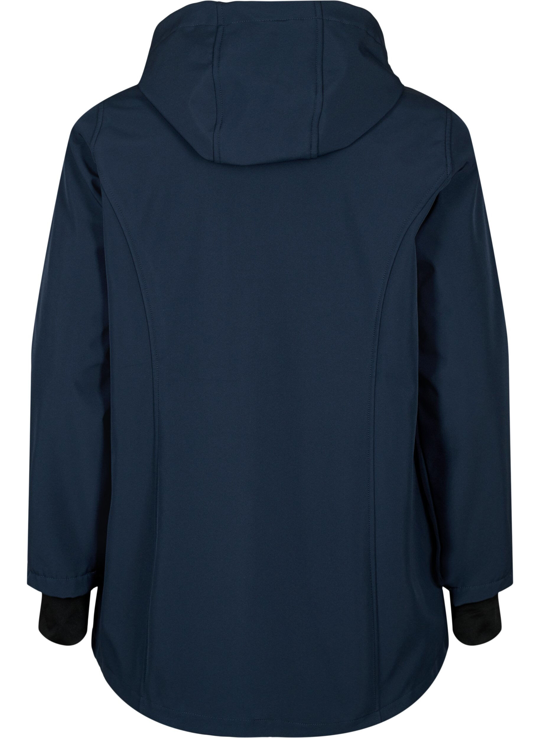 ZizziKr&oacute;tka kurtka softshell z odpinanym kapturem, Niebieskie, Packshot image number 1