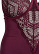 Koronkowe body z fiszbinami i ozdobnymi paseczkami, Czerwony, Packshot image number 2