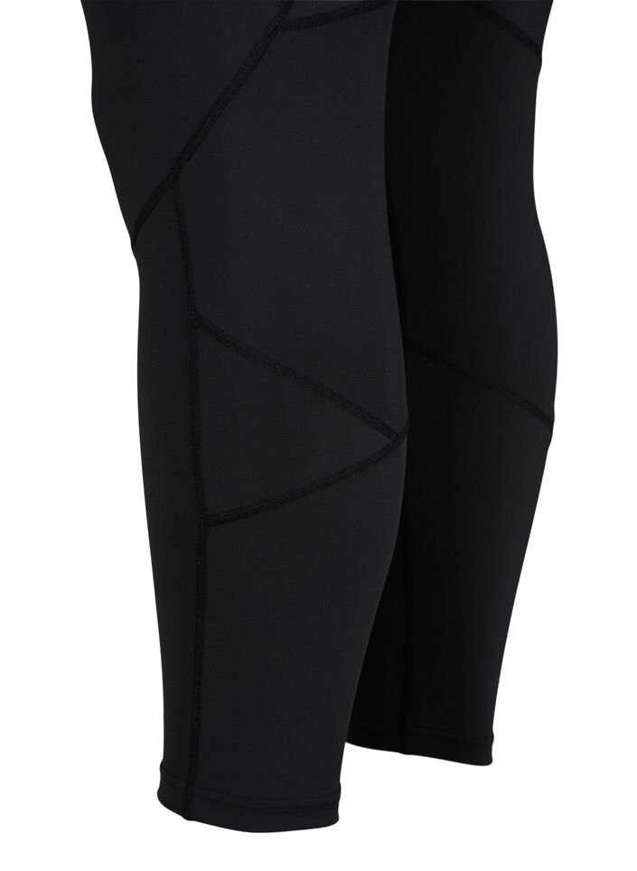 Gladkie legginsy treningowe, Black, Packshot image number 3