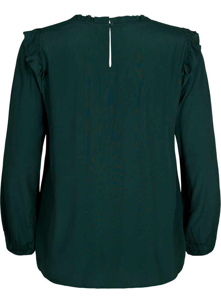 Wiskozowa bluzka z falbankami i koronka, Scarab, Packshot image number 1