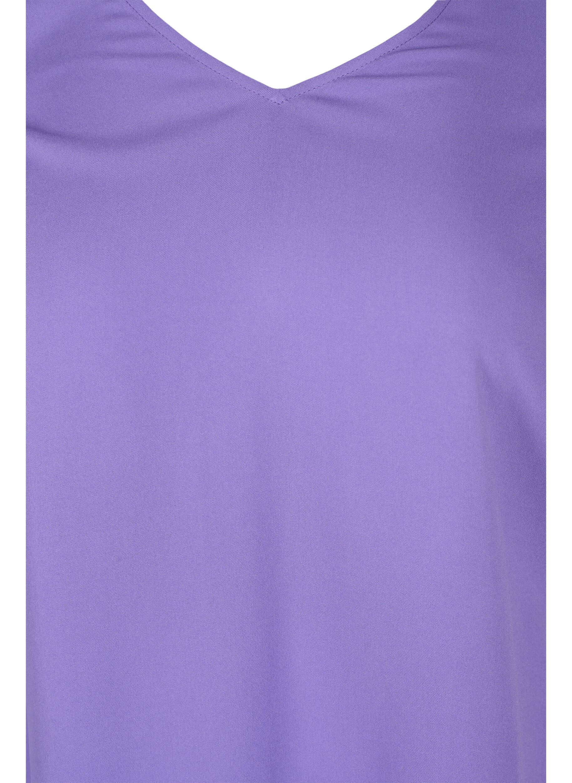 Zizzi Short sleeved blouse in viscose, Passion Flower, Packshot image number 2