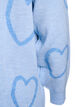 Dlugi kardigan z serduszkami w tym samym kolorze, Niebieskie, Packshot image number 3