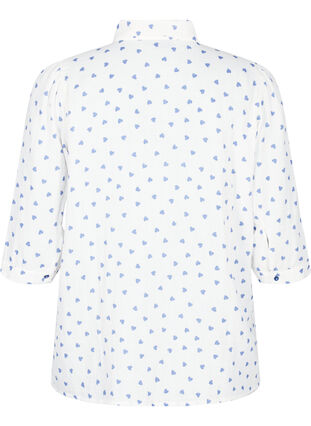 Bluzka koszulowa z rekawem 3/4, Bright White Heart, Packshot image number 1