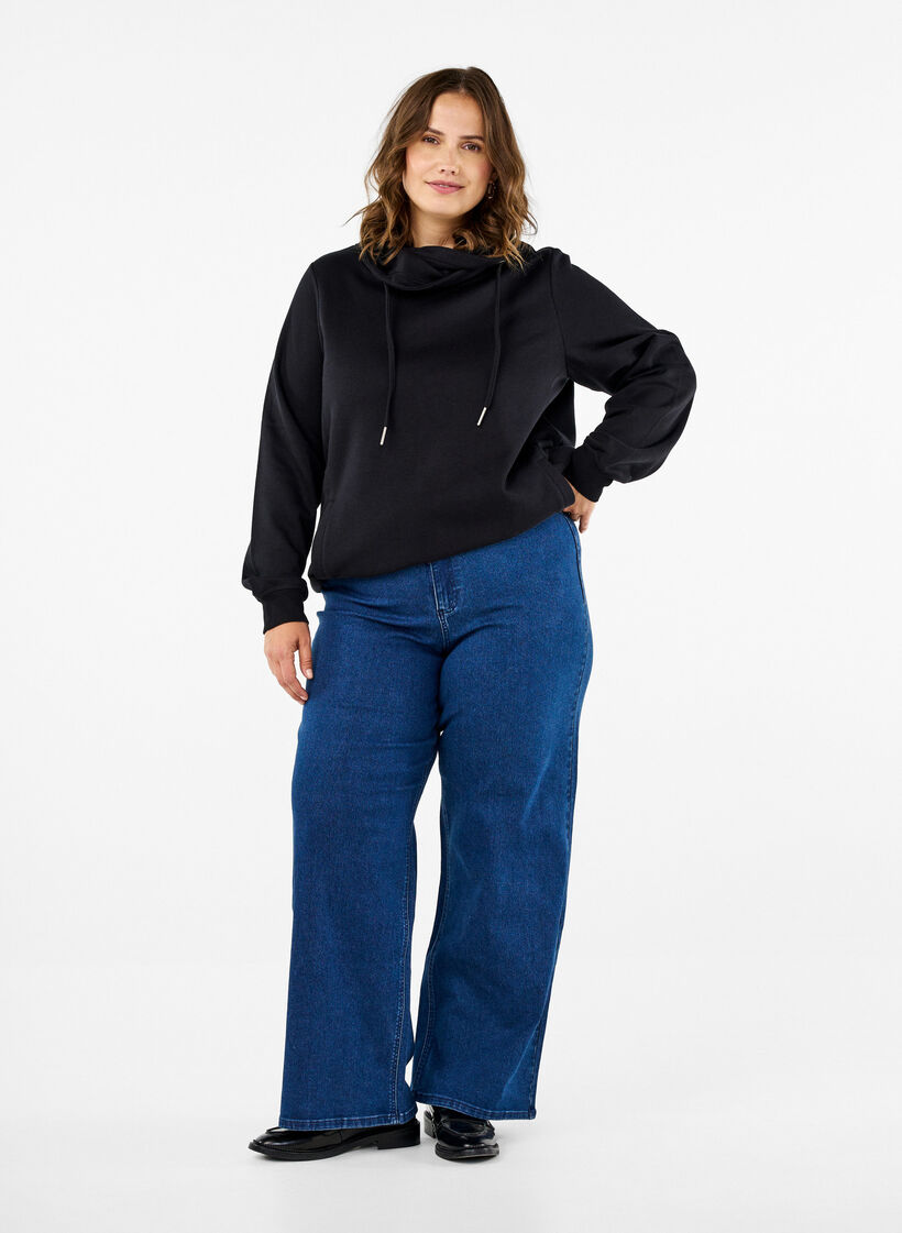 FLASH – Bluza z wysokim kolnierzem, Black, Model image number 2