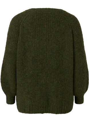 Dzianinowy sweter z welna i raglanowymi rekawami, Winter Moss, Packshot image number 1