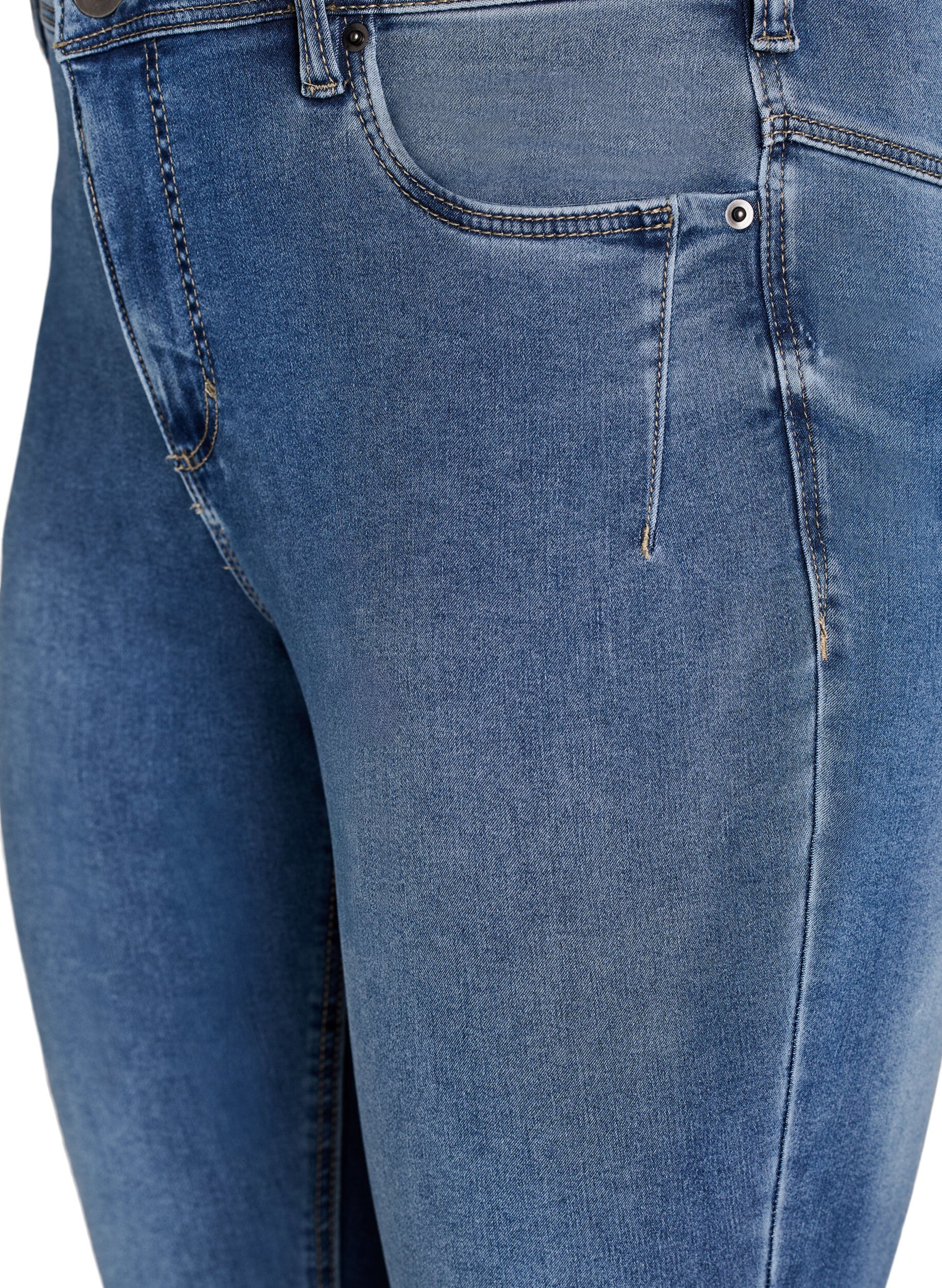 ZizziSkr&oacute;cone jeansy Amy z ozdobnym zamkiem blyskawicznym, Niebieskie, Packshot image number 2