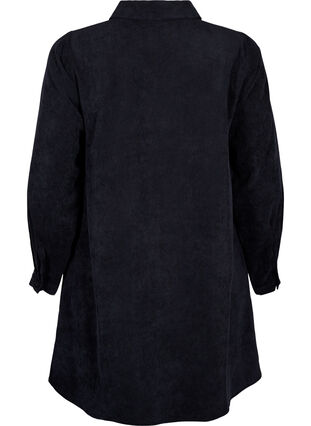 Aksamitna sukienka z zamkiem blyskawicznym i rekawami 3/4, Black, Packshot image number 1