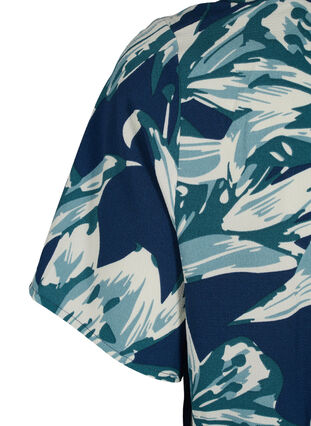 Bluzka z krótkim rekawem i dekoltem w serek, Navy B.Big FlowerAOP, Packshot image number 3