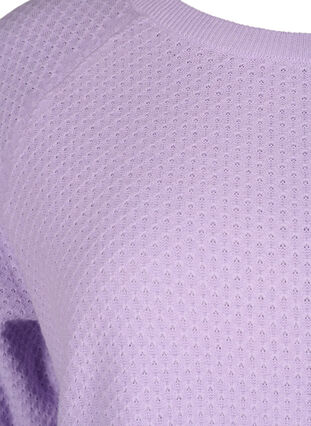 Pulower z bawelny organicznej z teksturowanym wzorem, Lavender, Packshot image number 2