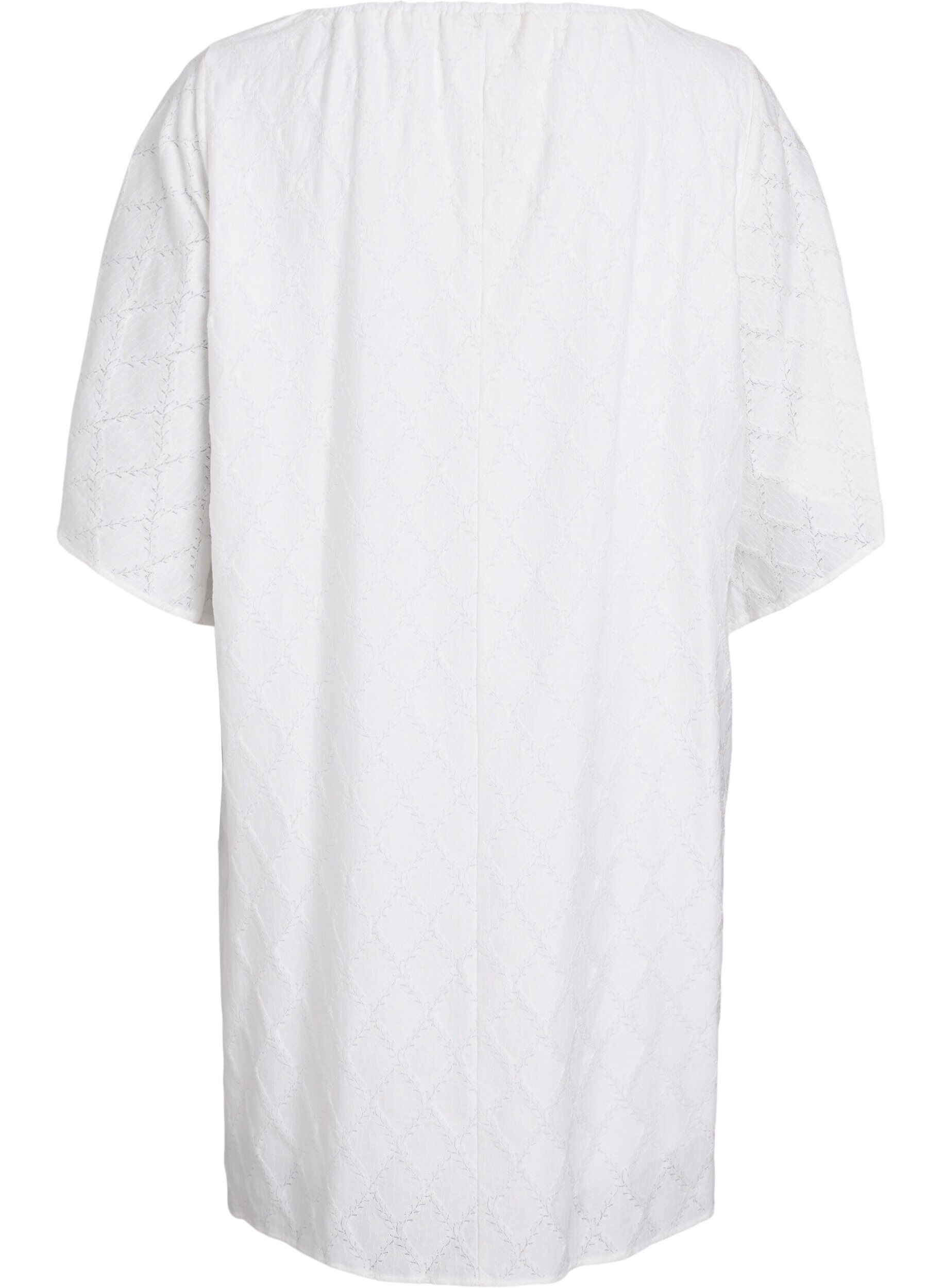 Zizzi Sukienka imprezowa do kolan z szerokimi rekawami, Biały, Packshot image number 1