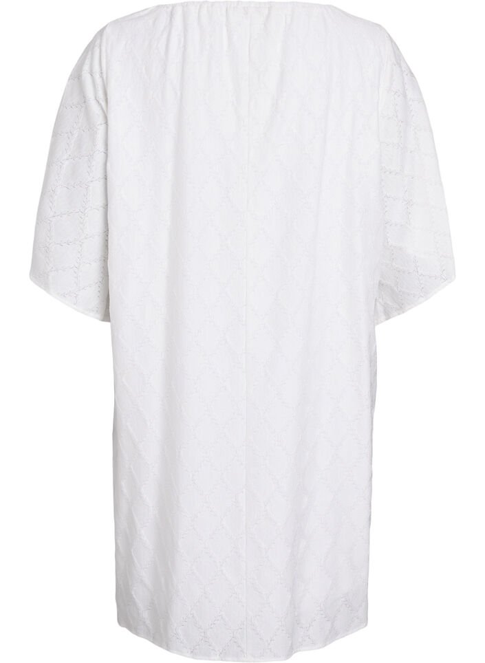 Sukienka imprezowa do kolan z szerokimi rekawami, Biały, Packshot image number 1