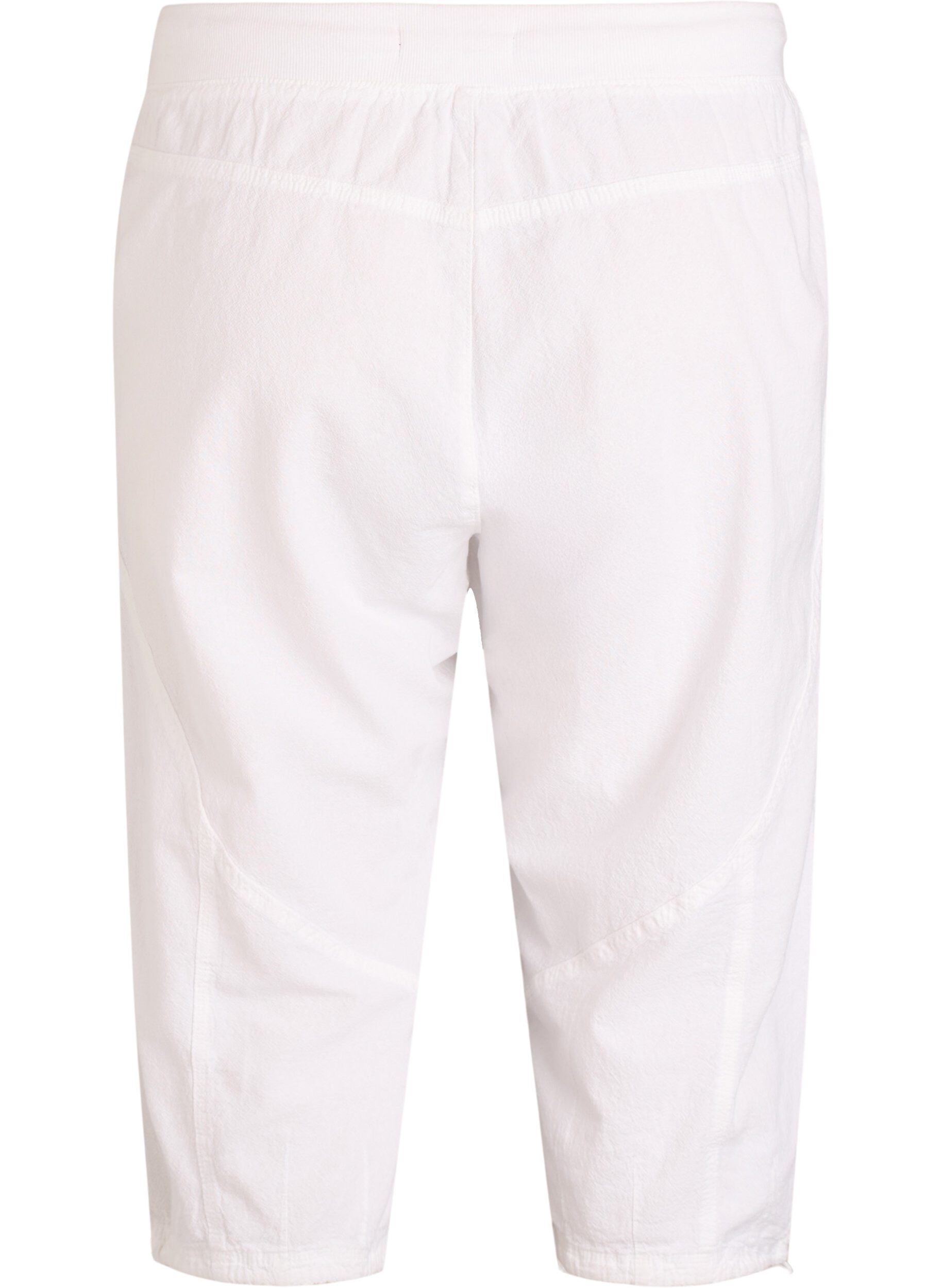 ZizziBawelniane spodnie capri, Biały, Packshot image number 1