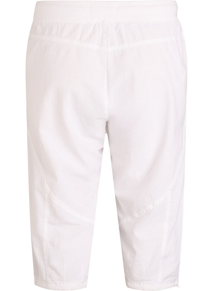 Bawelniane spodnie capri, Biały, Packshot image number 1