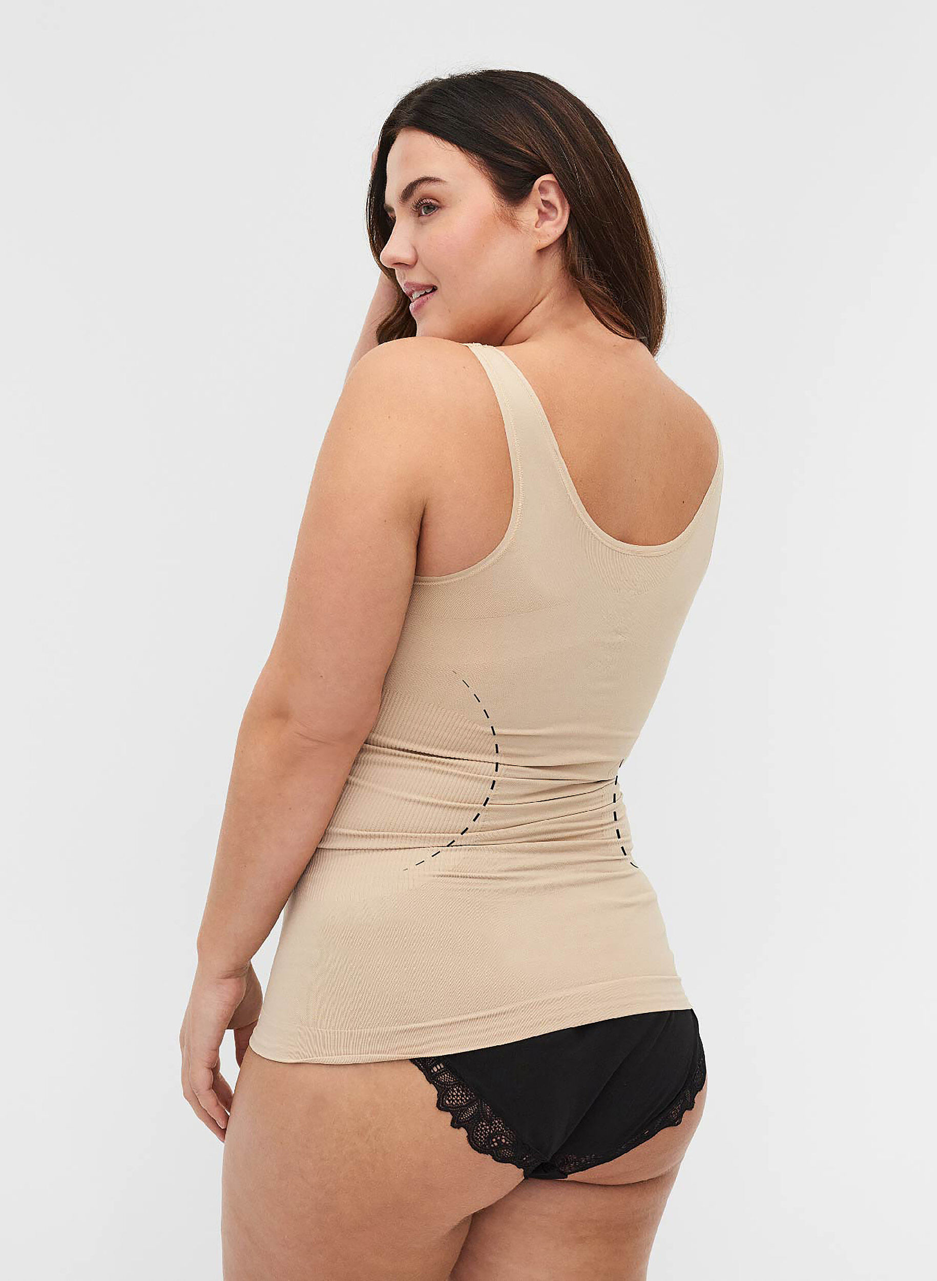 ZizziTop modelujacy z szerokimi ramiaczkami, Beżowy, Model image number 1