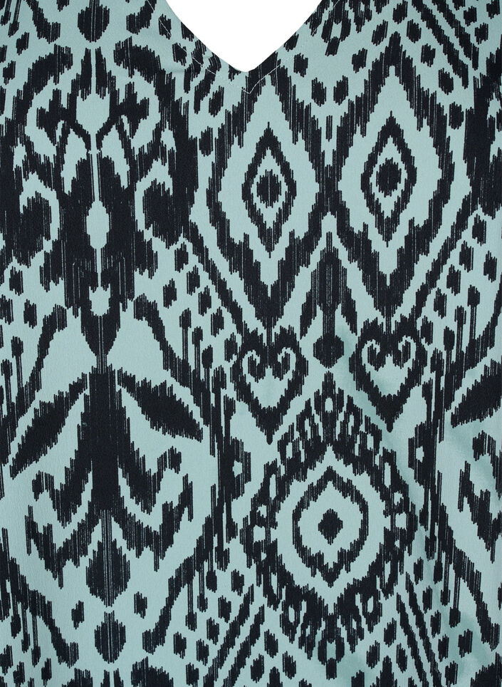 FLASH – tunika z dekoltem w szpic i nadrukiem, Green Bay Ethnic, Packshot image number 2