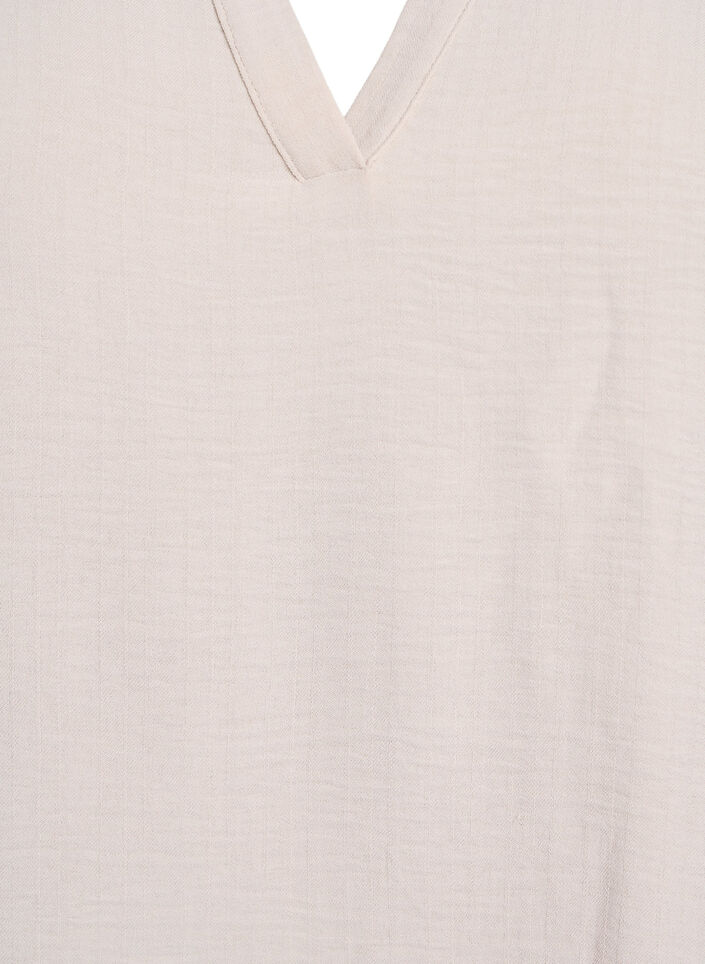 Luzna bluzka z kr&oacute;tkim rekawem, Beżowy, Packshot image number 2