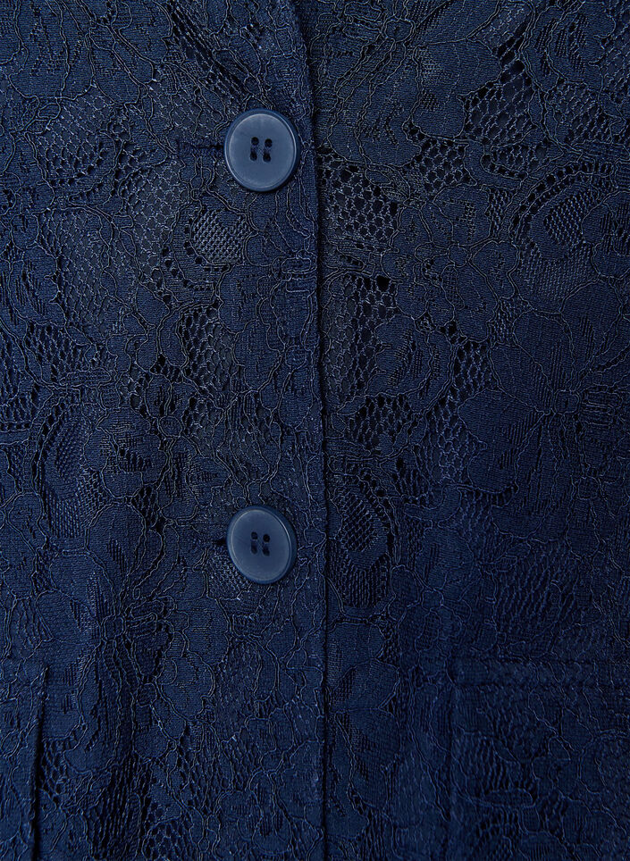 Koronkowy blezer zapinany na guziki, Niebieskie, Packshot image number 2