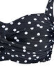 Bikinikowy top z wysci&oacute;lka i nadrukiem, Czarne, Packshot image number 2