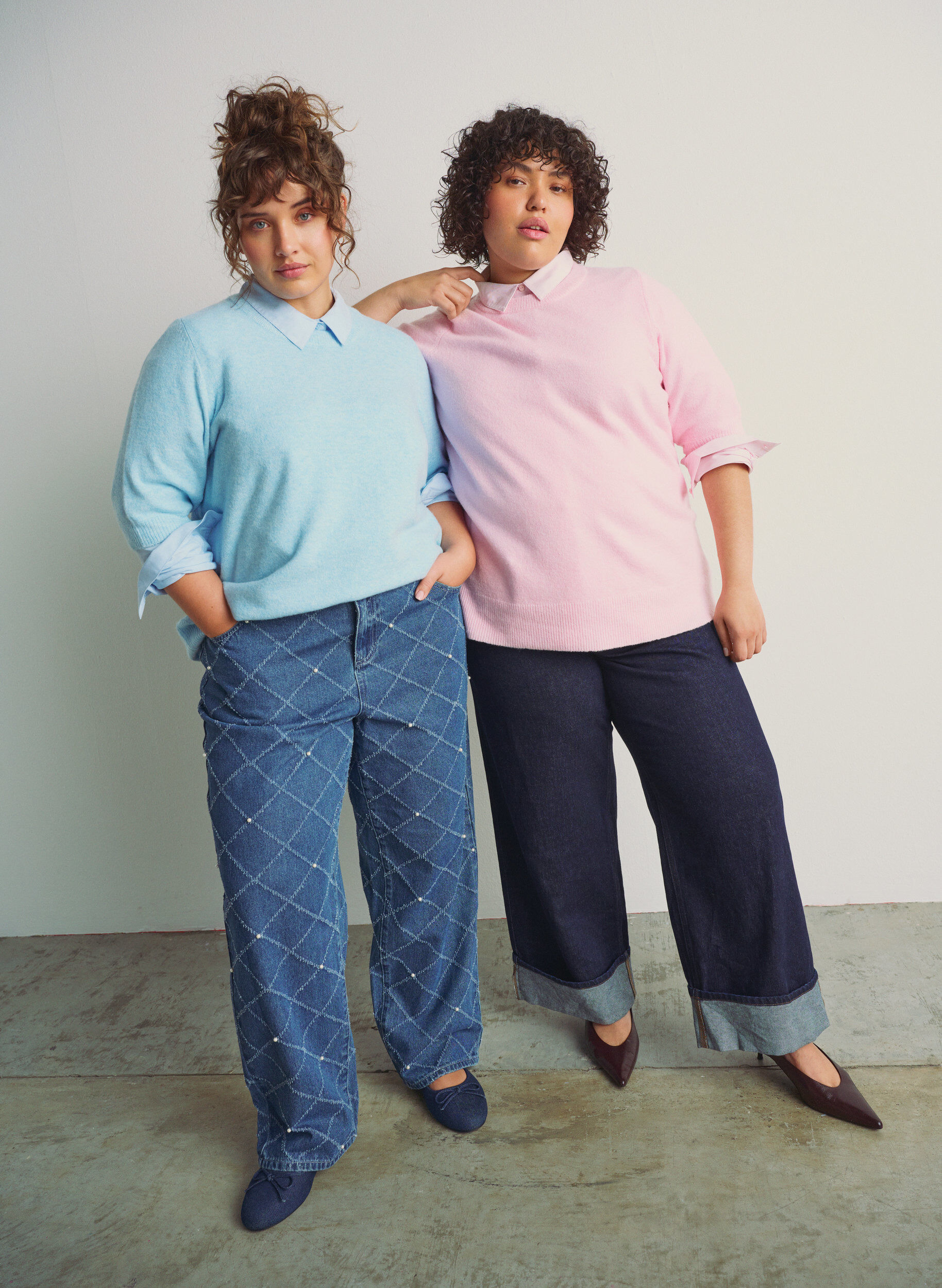 Zizzi Bluzka dzianinowa z kr&oacute;tkim rekawem, Niebieskie, Image image number 0