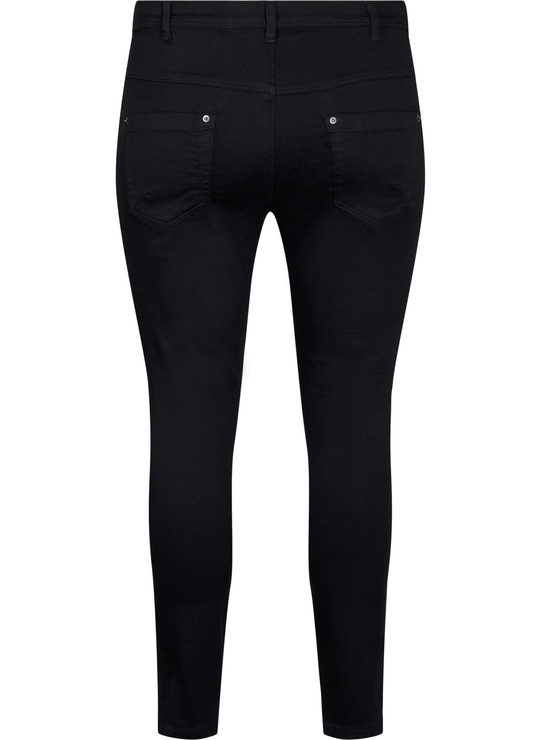ZizziJeansy Amy nad kostke z suwakiem, Czarne, Packshot image number 1