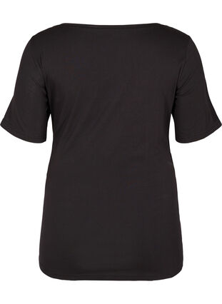 Bawelniana koszulka ciazowa z krótkim rekawem, Black, Packshot image number 1